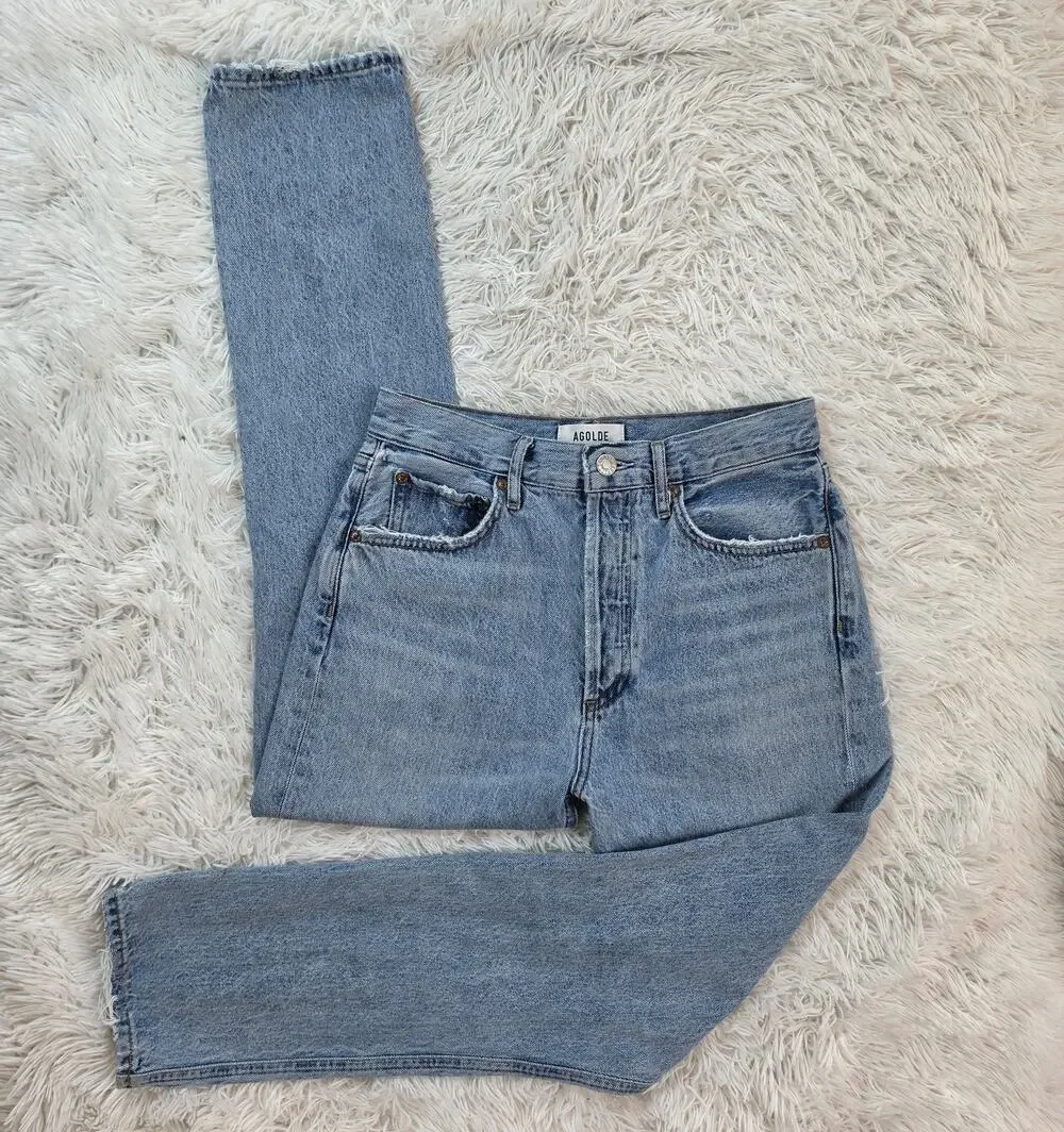 Agolde Riley High Rise Straight Crop Jeans Blitz 26 / 2